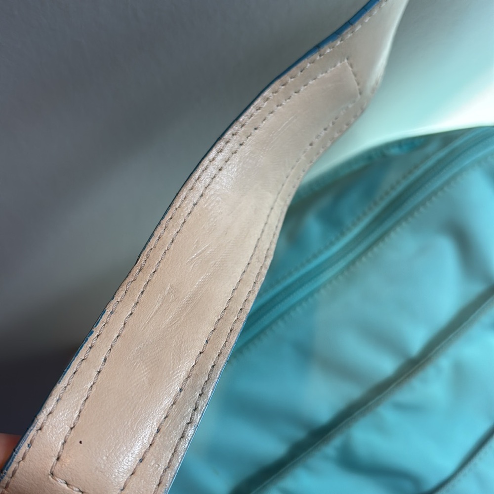 Tumi Mint Green Shoulder Bag with Blue Strap - Picture 13 of 13